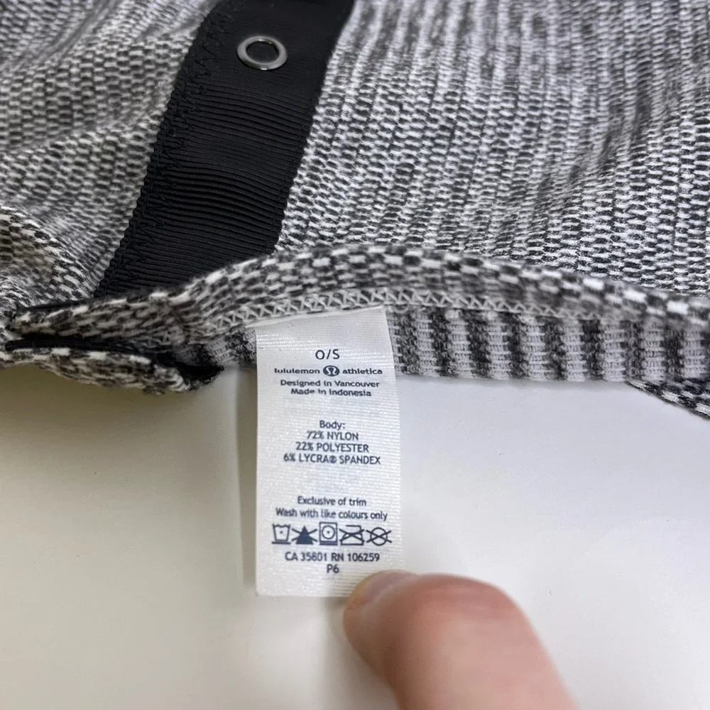 Lululemon Vinyasa‎ Scarf Mini Check Pique White Heathered Black